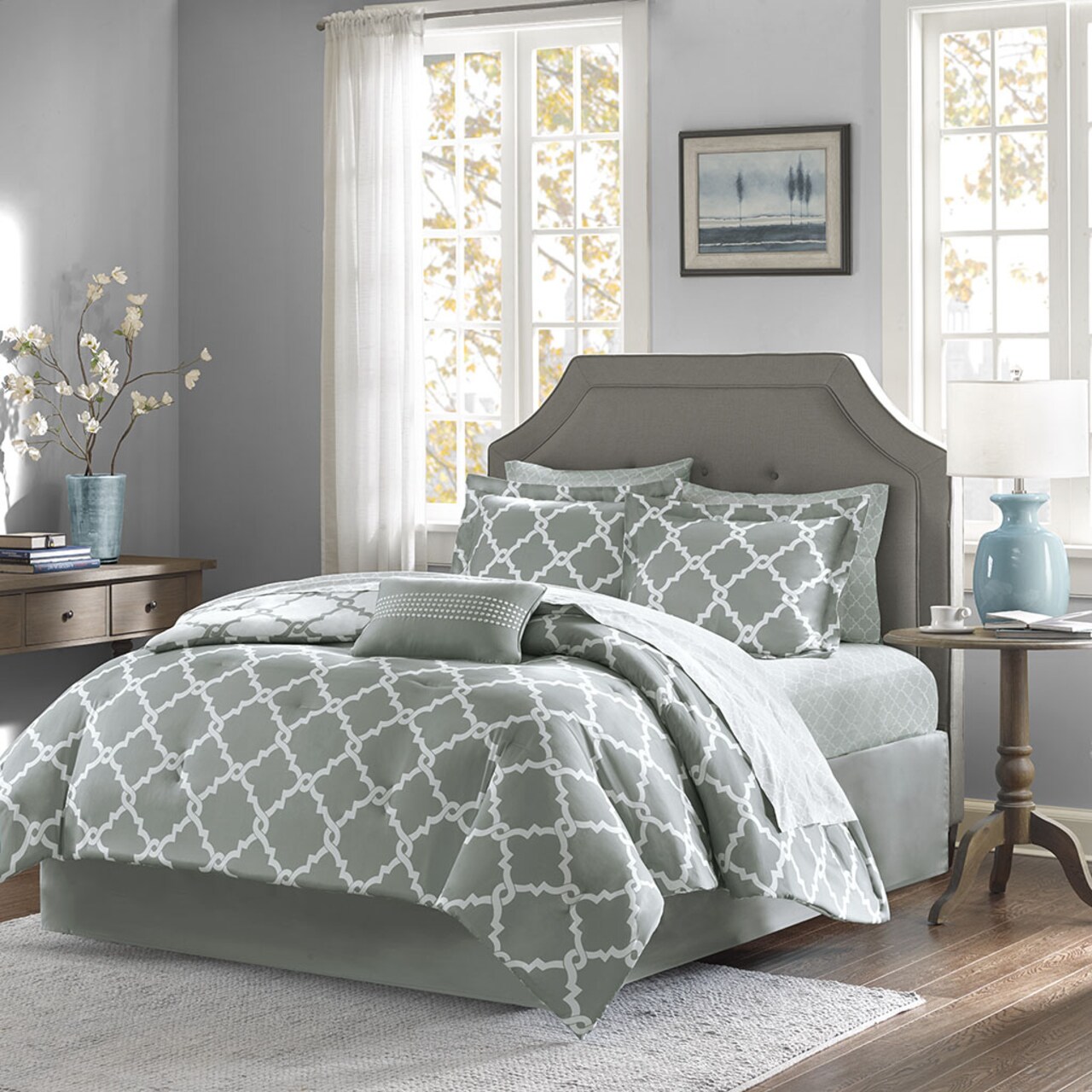 Gracie Mills Reversible Comforter Set with Cotton Bed Sheets - GRACE-5682